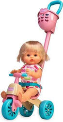 Ecost Customer Return Nenuco and Her Tricycle Baby Doll with Cute Dress, Pink Tricycle with Basket,