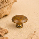 Bouton de meuble BOULE, finition laiton rouille