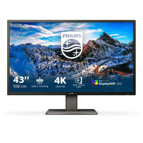 Philips | P Line | 439P1/00 | 43 " | VA | 4K UHD | 16:9 | 60 Hz | 4 ms | 3840 x 2160 | 400 cd/m² | Headphone output | HDMI ports quantity 3 | Warranty 36 month(s)