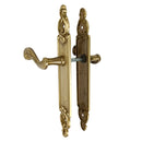 2 poignées de porte sur plaque SULLY, Sans trou pour pièce à vivre, Finition laiton patiné aspect vieilli, Entraxe standard 195 mm