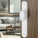 2 poignées de porte sur plaque CHIC, Sans trou pour pièce à vivre, Finition aluminium blanc RAL 9016, Entraxe standard 195 mm