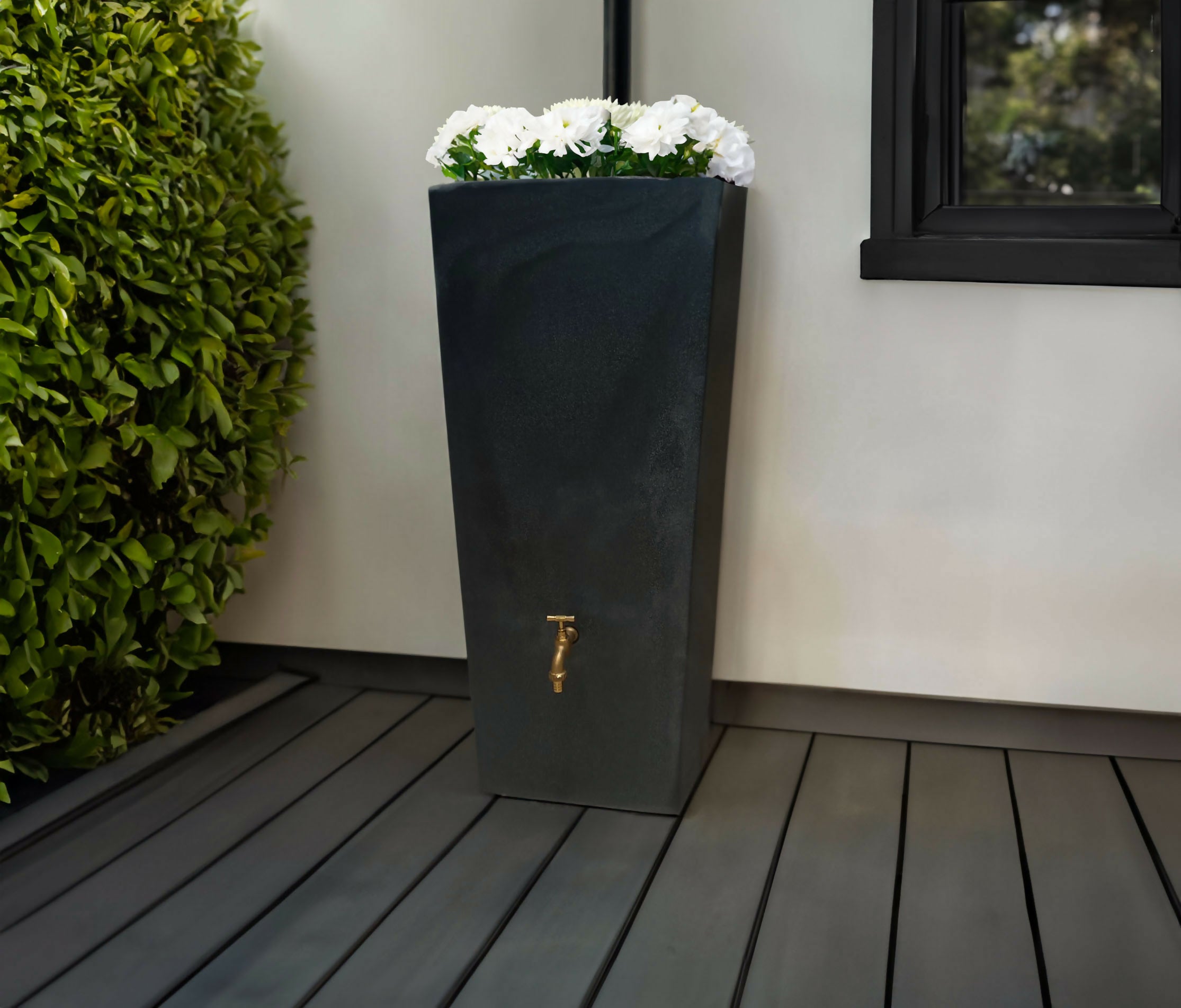 Prestige water  london granit blanc  100l  récupérateur d'eau de pluie