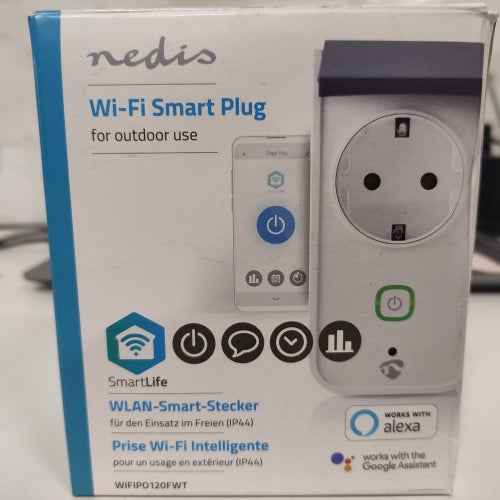 Prise connectée Smartlife | Wi-Fi | IP44 | Compteur d'énergie | 3680 W | Contact de protection