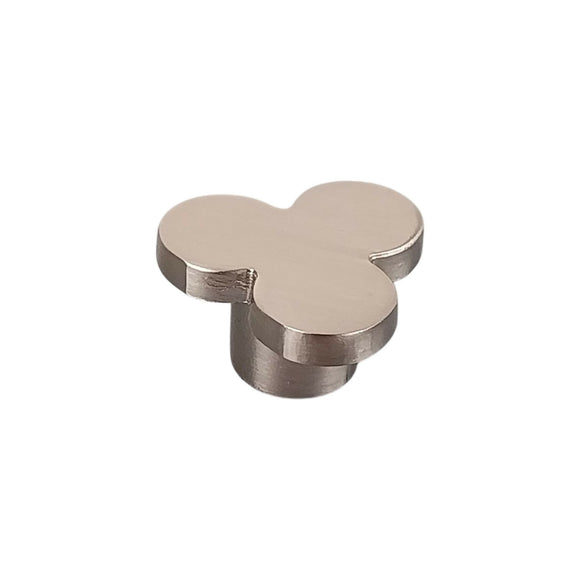 Bouton de meuble TREFLE, Finition zamak nickel mat