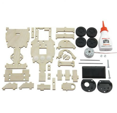 Kit voiture Formule 1 solaire en bois clicktofournisseur.com