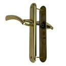 2 poignées de porte sur plaque TAMARA, Sans trou pour pièce à vivre, Finition laiton doré poli, Entraxe standard 195 mm-3