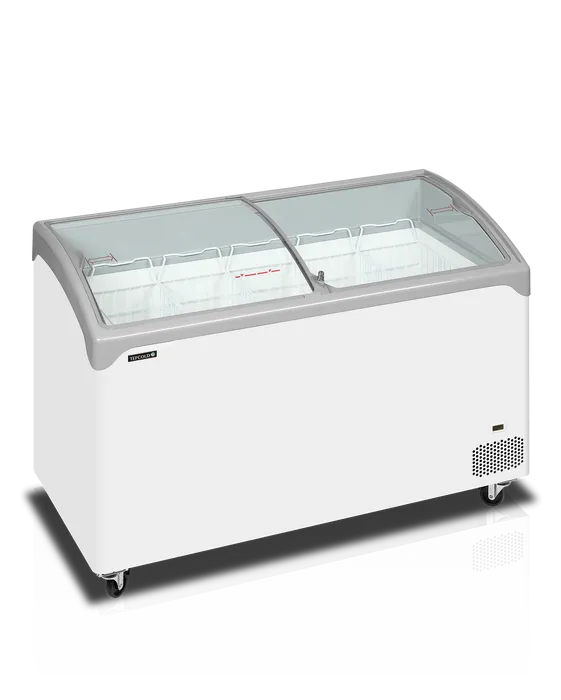 Conservateur couvercle incurvé portes coulissantes 298L - clicktofournisseur.com