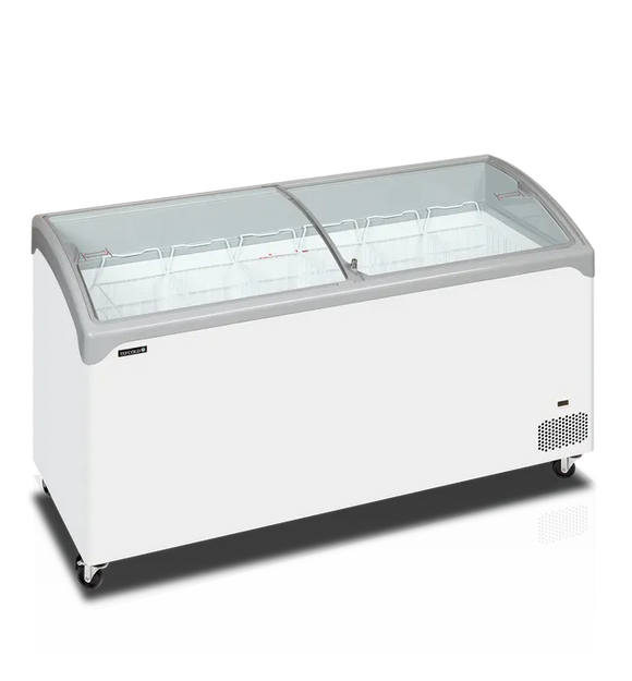 Conservateur couvercle incurvé portes coulissantes 367L - clicktofournisseur.com