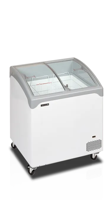 Conservateur couvercle incurvé portes coulissantes 138L - clicktofournisseur.com