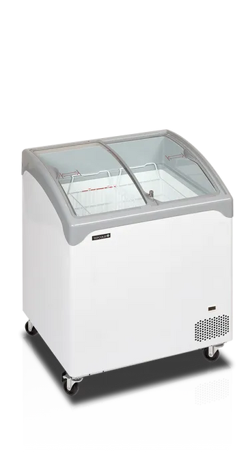 Conservateur couvercle incurvé portes coulissantes 138L - clicktofournisseur.com