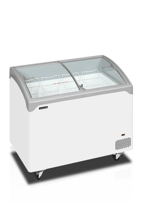 Conservateur couvercle incurvé portes coulissantes 218L - clicktofournisseur.com