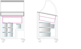 Vitrine à glaces avec portes vitrées coulissantes 72cm - clicktofournisseur.com
