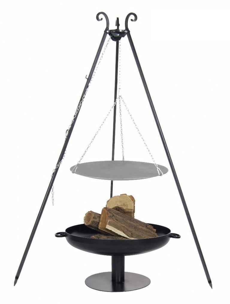 La poêle le wok à feu de camp spécial brasero sur trépied ø 46 cm + brasero fatapera 80 cm - Clicktofournisseur.com