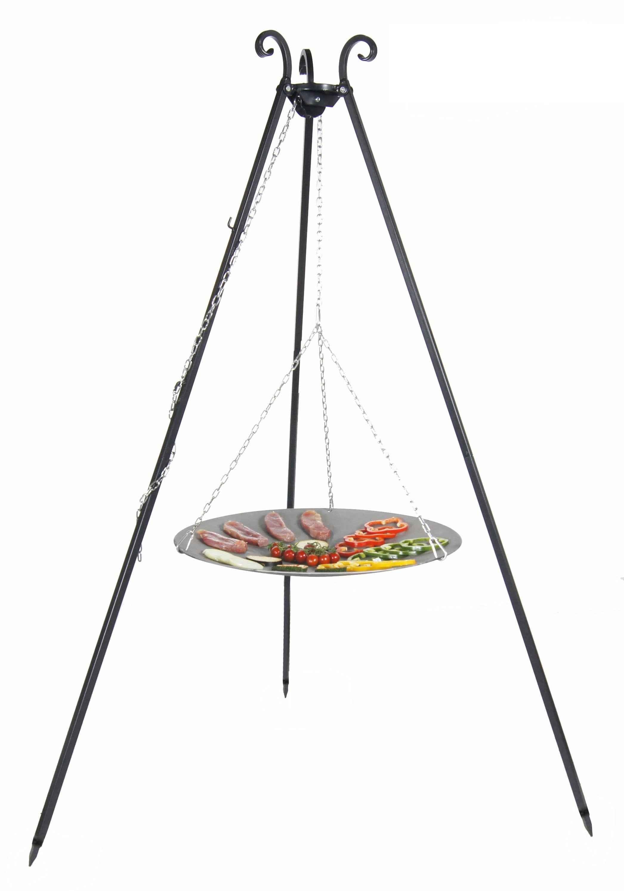 La poêle le wok à feu de camp spécial brasero sur trépied ø 46 cm - Clicktofournisseur.com