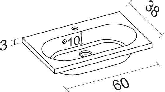 Lavabo riho enna en céramique 60x38 h 3 cm - Clicktofournisseur.com