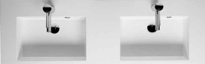 Lavabo double riho eifel en céramique 120x38 h 10 cm - Clicktofournisseur.com