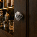 Bouton de meuble ROND STRIE, Finition zamak chrome
