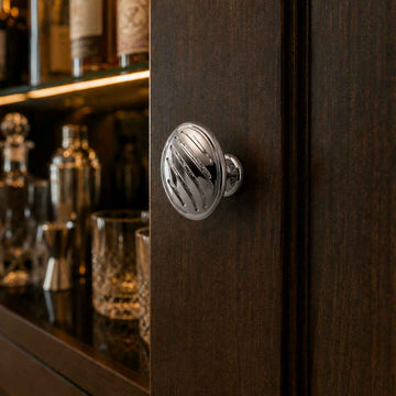 Bouton de meuble ROND STRIE, Finition zamak chrome