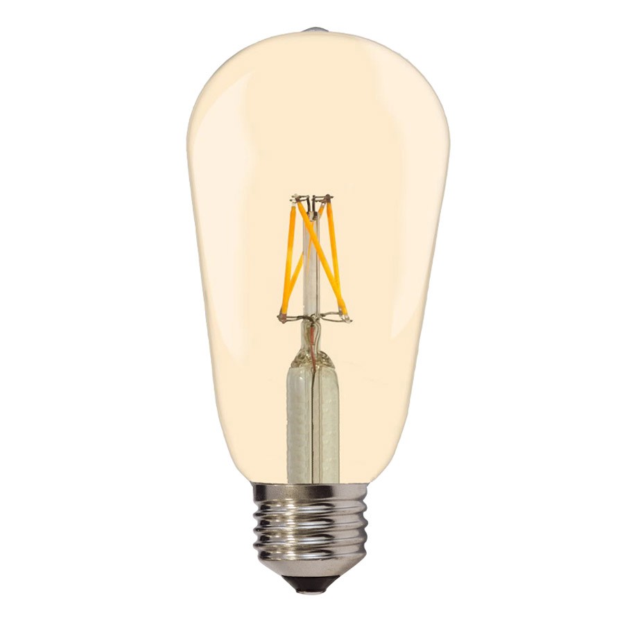 Lot de 5 ampoules LED E27 ST64 4W 400LM blanc chaud LIGHT E27 175-265V GOLDEN GLASS clicktofournisseur.com