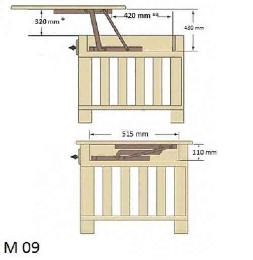 Mécanisme de plateau relevable " le grand" - Clicktofournisseur.com