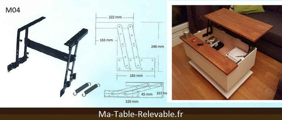 Mécanisme de plateau relevable "le petit" - Clicktofournisseur.com