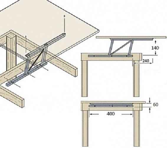 Mécanisme de plateau relevable "the classic" - Clicktofournisseur.com
