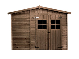 Abri de jardin en bois traité autoclave ep19mm surface utile 829m² 300x294x220 int007/ineksa