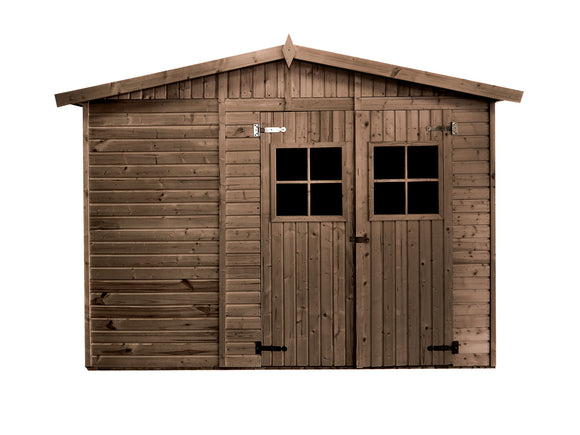 Abri de jardin en bois traité autoclave ep19mm surface utile 829m² 300x294x220 int007/ineksa