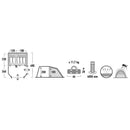 Tente tunnel High Peak Paros 5 verte et grise