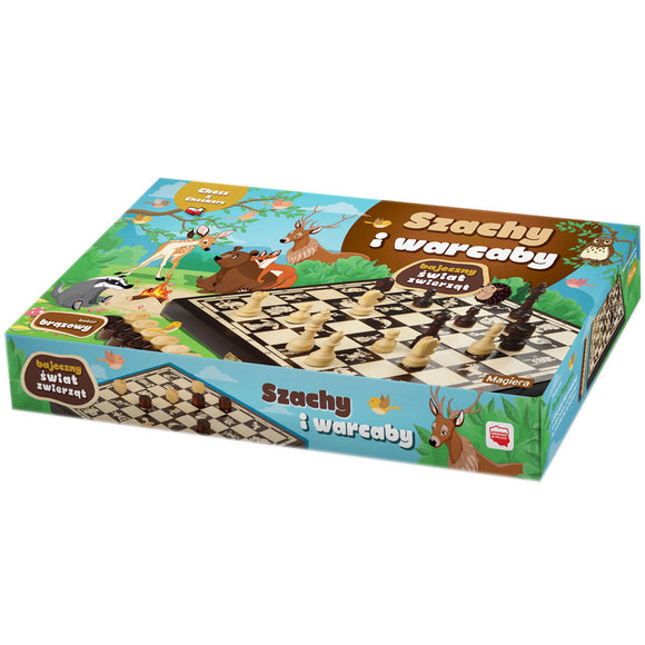 Šachmatai Ir Šaškės Pasakiškas Gyvūnų Pasaulis, 25 x 25 cm