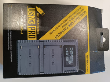 Ecost Customer Return Nitecore USN3PRO Dual-Slot USB Charger for Sony Camera Batteries