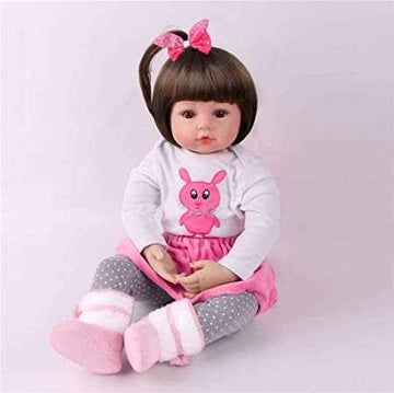 Ecost Customer Return Anyee 60 cm Reborn Baby Girl live handmade soft silicone vinyl