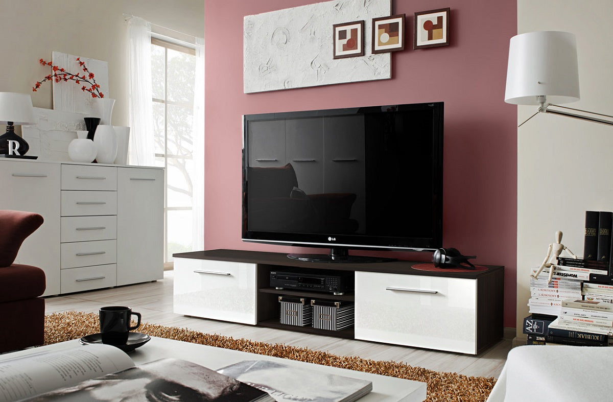 Meuble TV BERN en blanc mat 120x37x45 cm clicktofournisseur.com