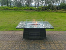 Fimous Outdoor Rotin Garden Corner Furniture Gas Firepit Table Chauffage À Gaz Set Table D'appoint Petit Gris Foncé 11 Places