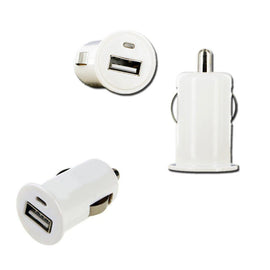 Mini bouchon blanc adaptateur voiture usb pour chargeur allume cigare pour tous smartphones - Clicktofournisseur.com