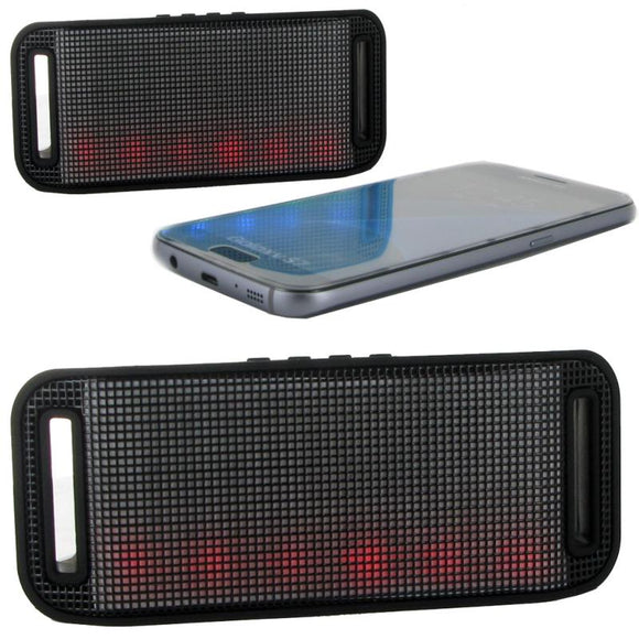 Mini haut parleur stéréo portable bluetooth lumineux et kit mains libres intégré coloris noir - Clicktofournisseur.com