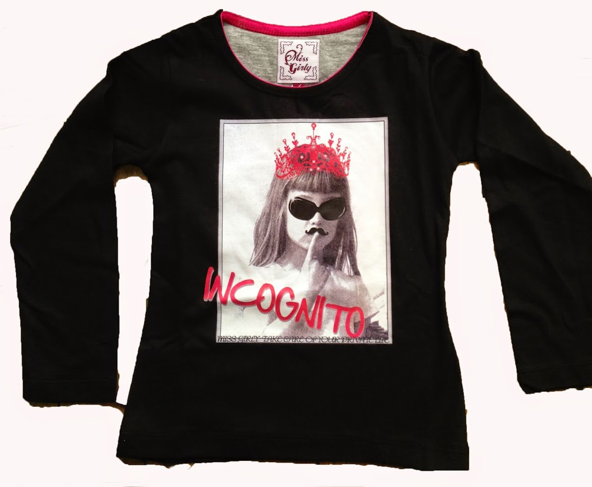 Miss Girly T shirt manches longues Fille 3-8 ans FONITO clicktofournisseur.com