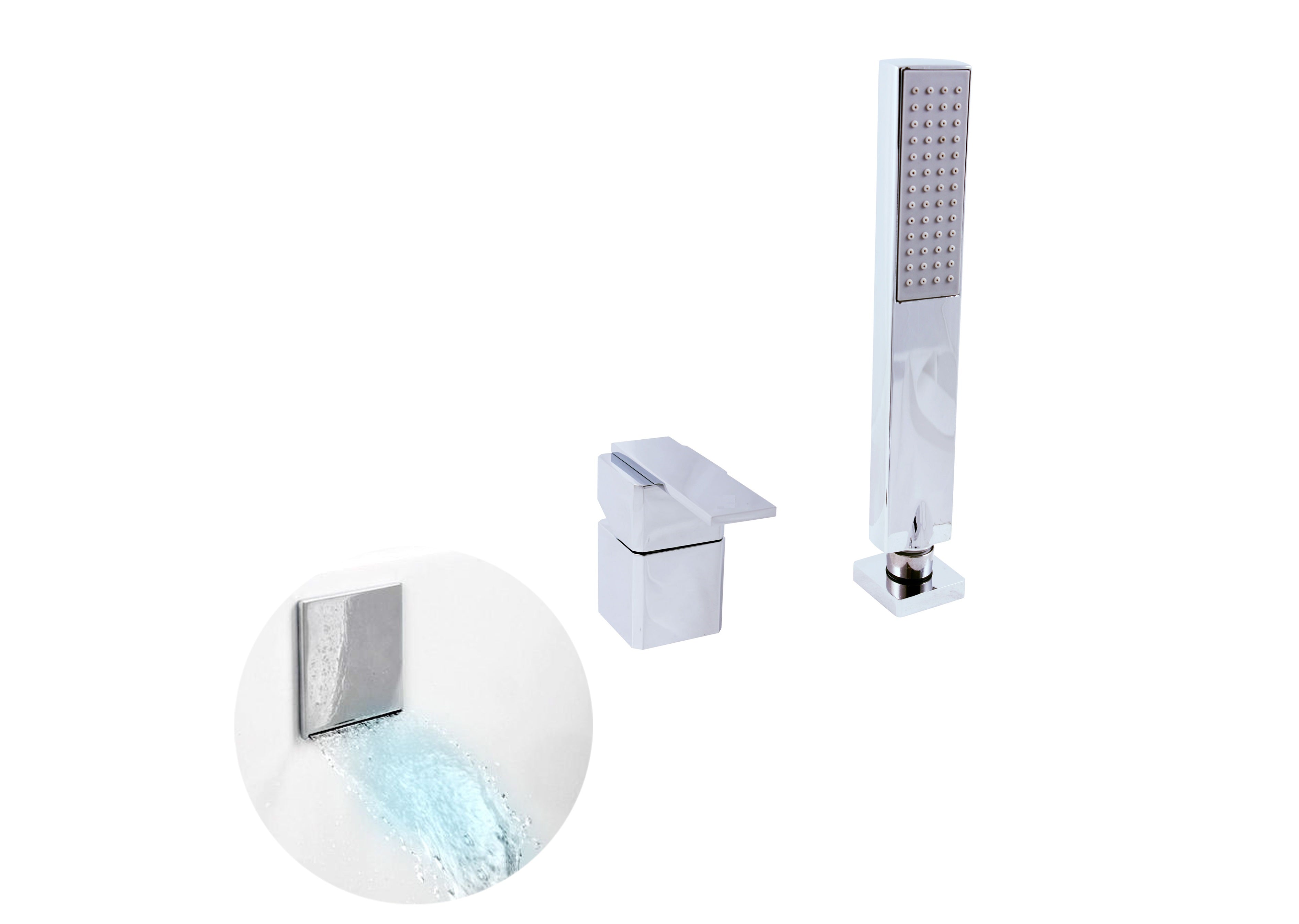 Mitigeur baignoire 3 trous loira en chrome - Clicktofournisseur.com