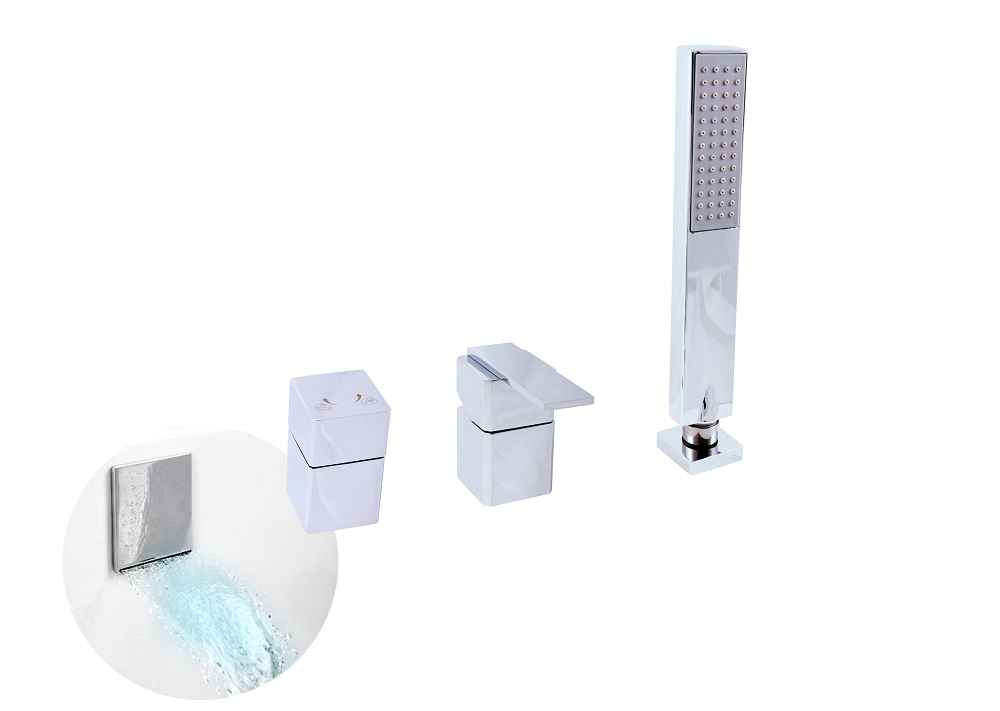 Mitigeur baignoire 4 trous loira en chrome - Clicktofournisseur.com