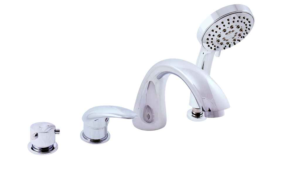 Mitigeur baignoire danube 4 trous en chrome - Clicktofournisseur.com