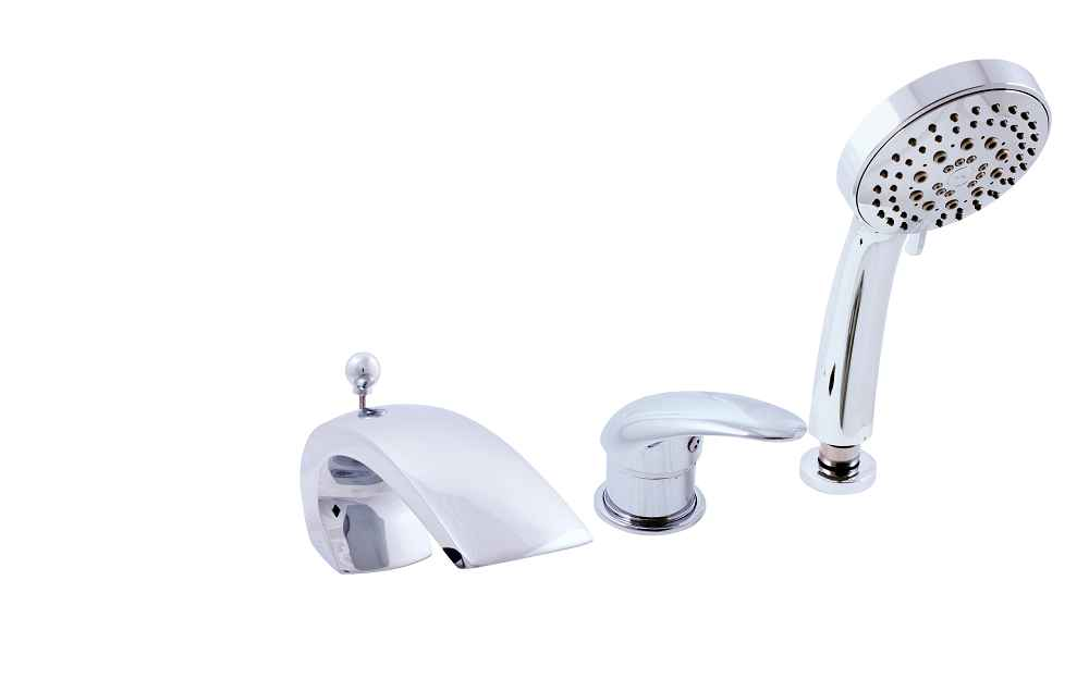 Mitigeur baignoire duna 3 trous en chrome avec inverseur - Clicktofournisseur.com