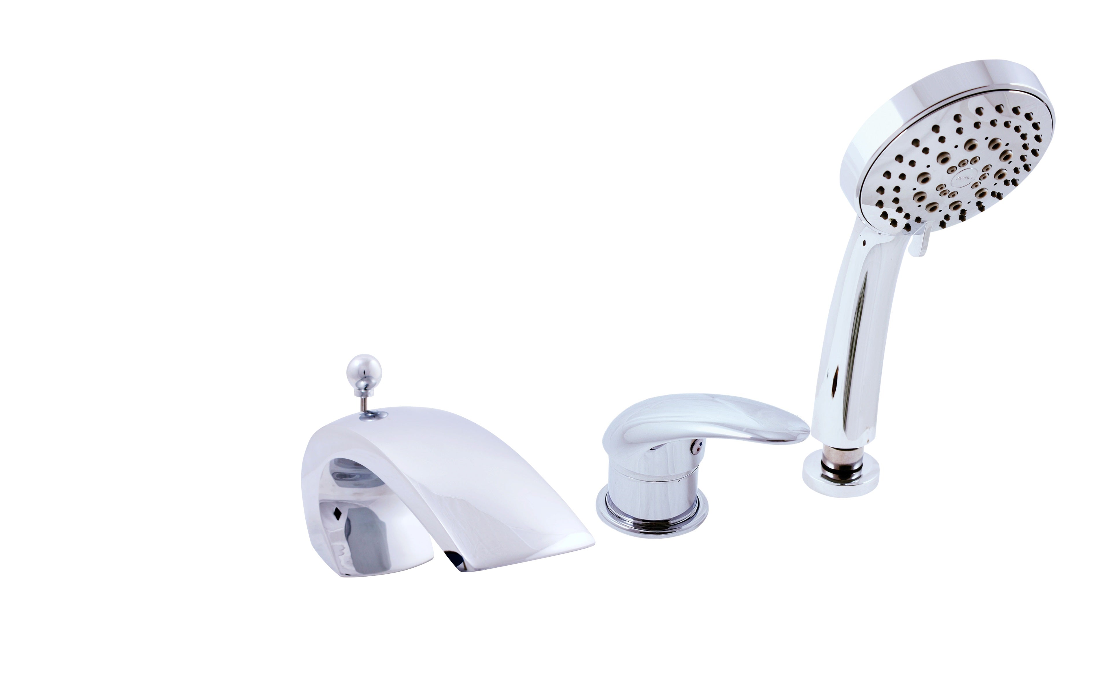 Mitigeur baignoire duna 3 trous en chrome avec inverseur - Clicktofournisseur.com