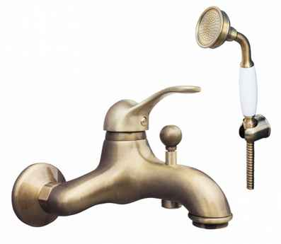 Mitigeur baignoire LABE en laiton avec douchette à support fixe clicktofournisseur.com