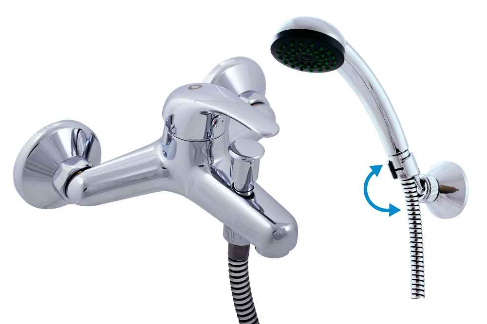 Mitigeur baignoire mississipi en chrome avec douchette - Clicktofournisseur.com