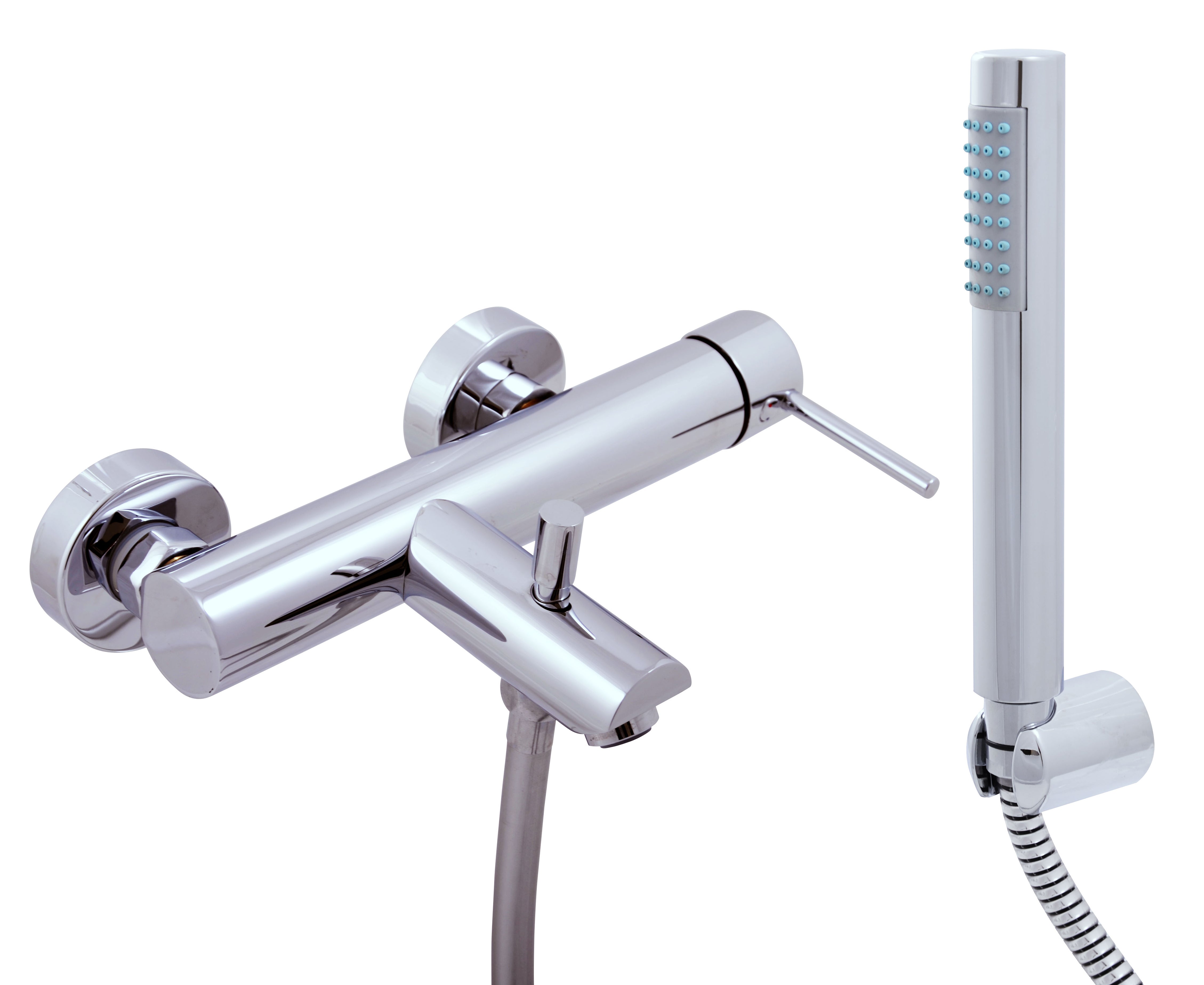 Mitigeur baignoire seina en chrome avec douchette - Clicktofournisseur.com