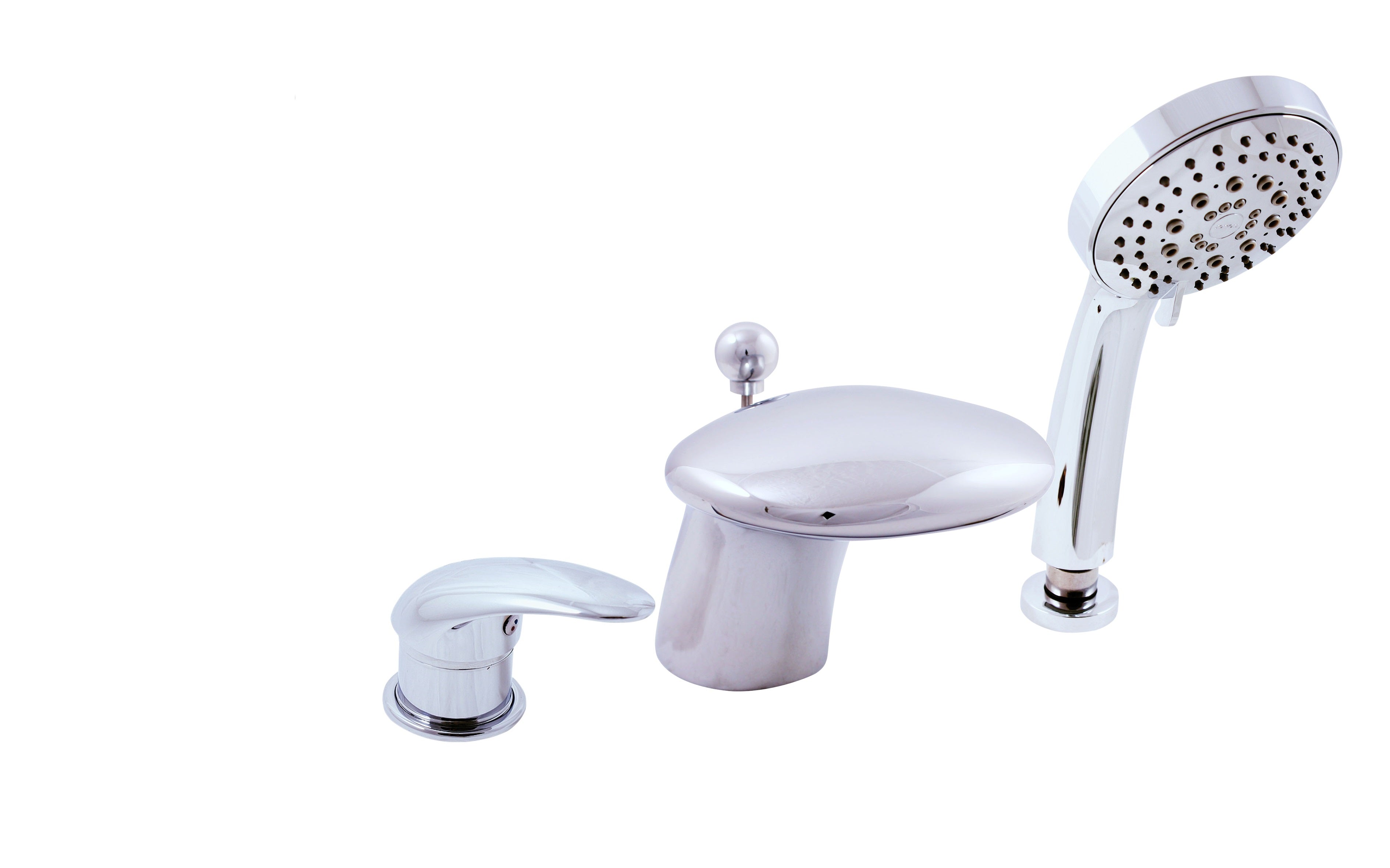 Mitigeur baignoire à cascade dunaj 3 trous avec inverseur - Clicktofournisseur.com