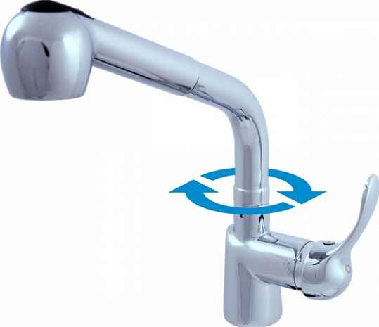 Mitigeur évier LABE avec douchette extractible clicktofournisseur.com