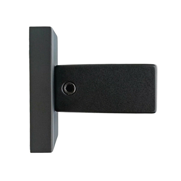2 poignées de porte sur rosace LOFT, Entrée de clé pour chambre, Finition métal noir mat