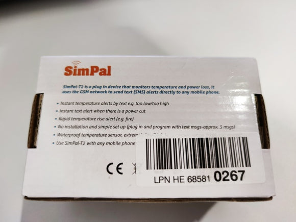 Ecost customer return Simpal T2 SMS plug detection of power failure and temperature