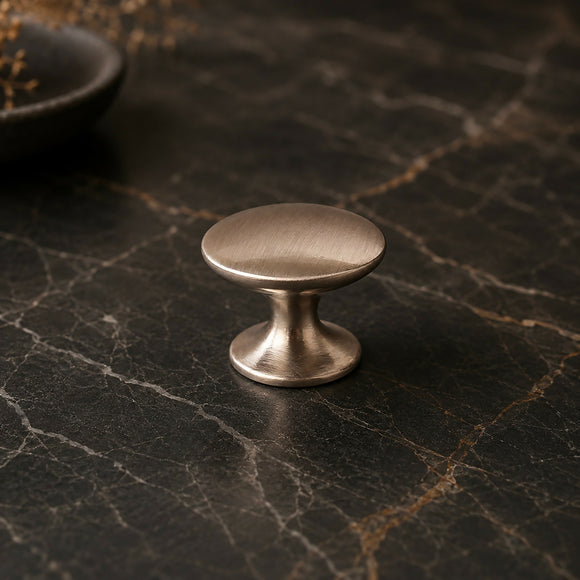 Bouton de meuble ROND, Finition zamak nickel mat
